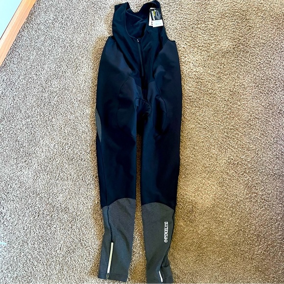 NWT Women’s Black Cycling Reflective Bib Tights with Padding Size 16 - Picture 2 of 16